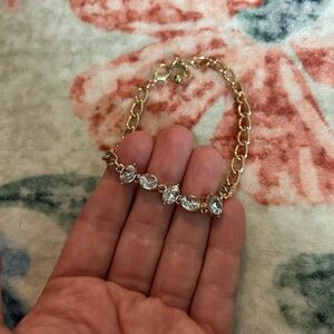 Altar'd State Gold Chain Bracelet with Clear Gems